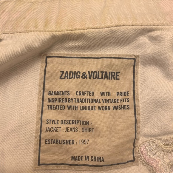 Zadig and Voltaire Pink Camo Jacket with Butterfly Embroidery Size XS - Picture 7 of 8